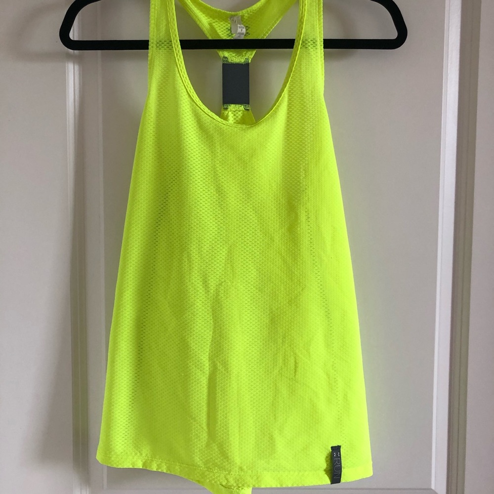 Yellow Under Armour workout tank
